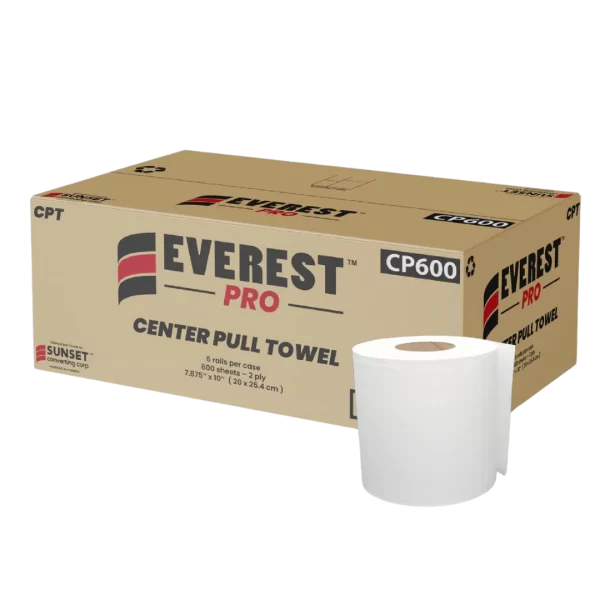 Centre Pull Towel - 7.65" x 500', 600 sheets, White - CP600