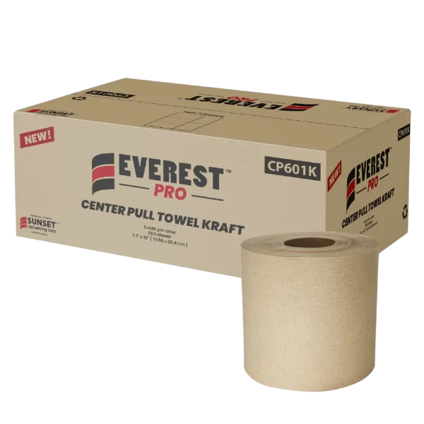 Centre Pull Towel - 7.65" x 500', 600 sheets, Kraft - CP601K